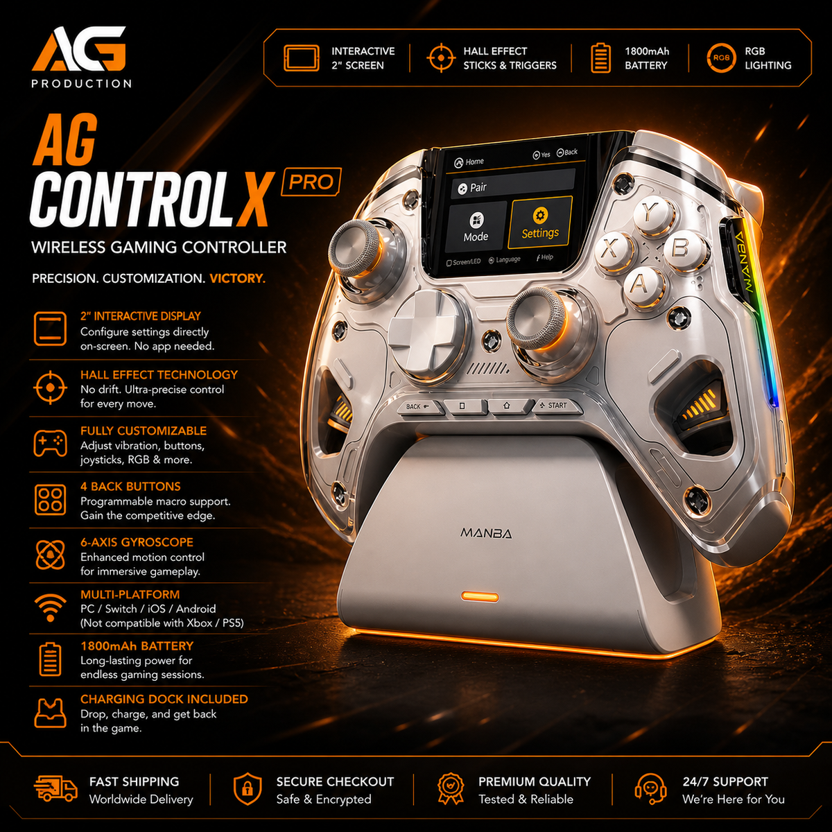 AG ControlX™ Pro – Wireless Gaming Controller - AG Production 