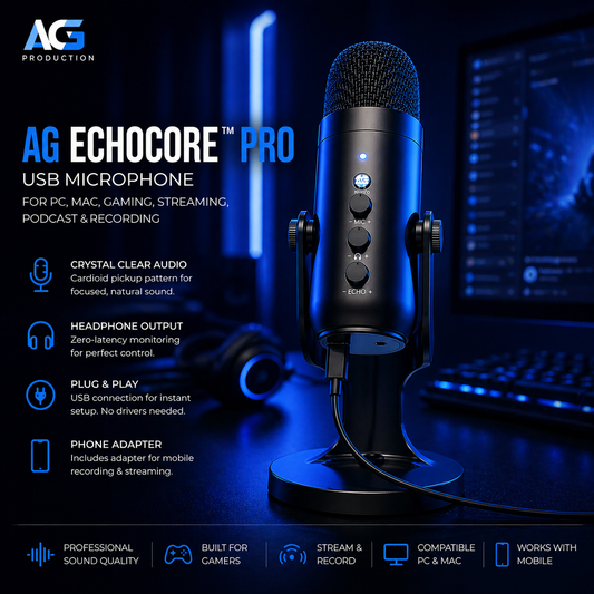 AG EchoCore™ Pro – USB Gaming & Streaming Microphone - AG Production 
