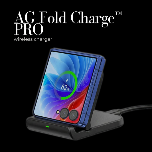 AG FoldCharge™ PRO Wireless Charger — Foldable Fast-Charging Stand for Samsung Z Flip / Z Fold / Motorola Razr / Galaxy S24