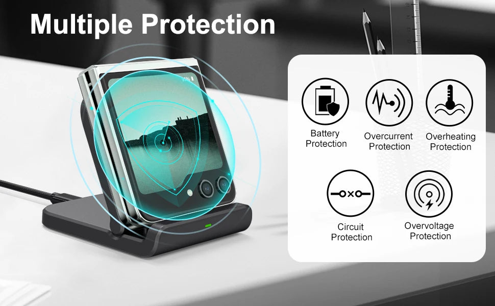 AG FoldCharge™ PRO Wireless Charger — Foldable Fast-Charging Stand for Samsung Z Flip / Z Fold / Motorola Razr / Galaxy S24