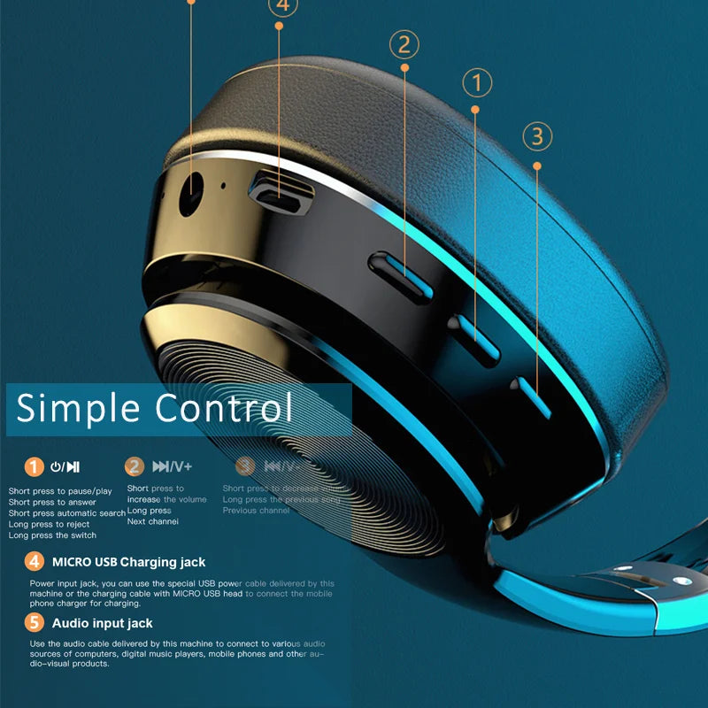 Wireless Bluetooth Headset 5.0 – Foldable, Versatile, Built for Everyday Use - AG Production 